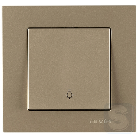 Вимикач одноклавішний КНОПОЧНИЙ Arvia Electric KAREN Титан (20 05 2000 205)